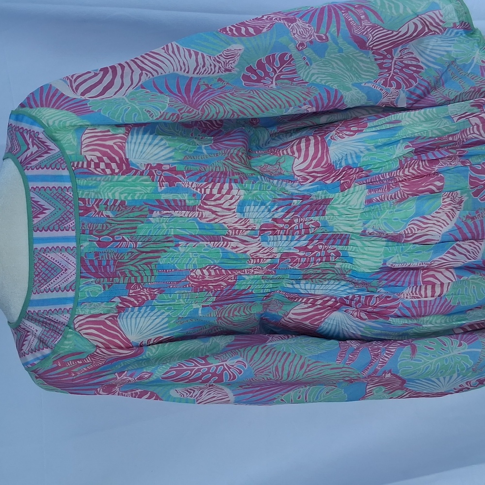 Taj By Sabrina Crippa Tropical Zebra Caftan S Green Purple - Picture 12 of 16